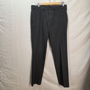Calvin Klein Mens Dress Pants 32x30 Flat Front Charcoal Grey